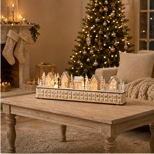 Wickfield – Lit Winter Village 24-Drawer Wooden Advent Calendar + 50% OFF lifestyle