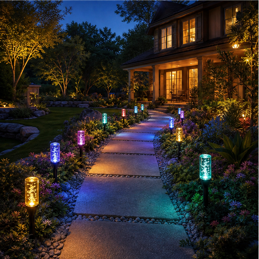 Glowcroft – Colour-Changing Crystal Bubble Solar Pathway Lights + 50% OFF lifestyle