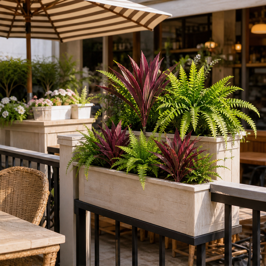 Fernlea Grove – UV-Resistant Fern & Red Dracaena Artificial Plant Set + 50% OFF lifestyle