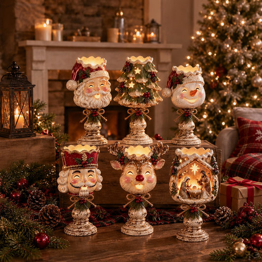 Kringlemere – Crackle-Glaze LED Glow Christmas Candle Holder + 50% OFF lifestyle