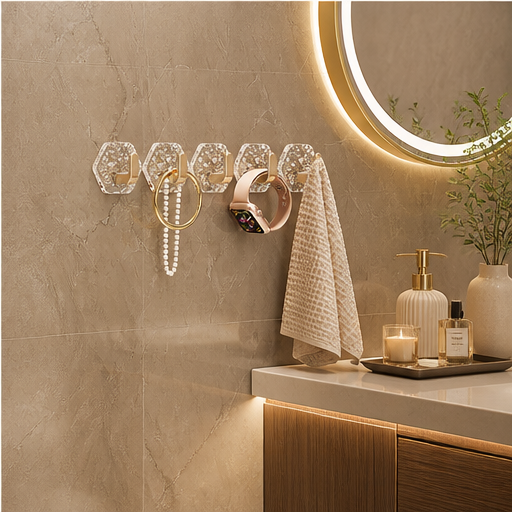 Faceture – No-Drill Waterproof Ripple-Cut Adhesive Hooks lifestyle