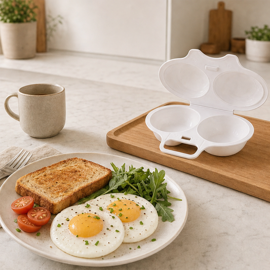 Yolkora – Oil-Free Dual Cavity Microwave Egg Poacher + 50% OFF lifestyle