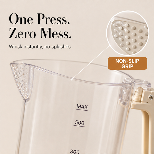 Whiskara – One-Press Whisking Cup with Built-In Measuring Scale + 50% OFF features