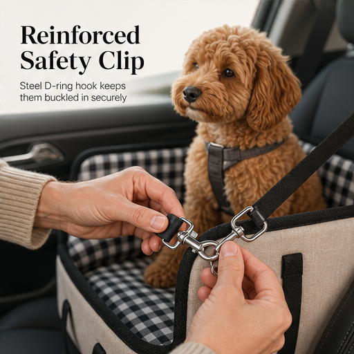 Pawlounge – Non-Slip Padded Booster Console Dog Car Seat features