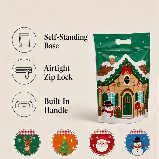 Yulehaven – Self-Standing Double-Zip Christmas Treat Bags + 50% OFF features
