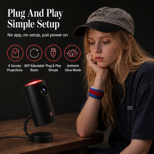 Hauntwick – 6-Disc HD Halloween Projector with Adjustable Gooseneck + 50% OFF features
