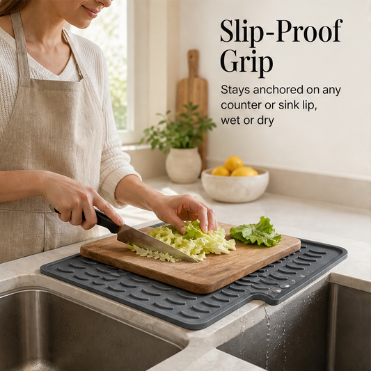 Rinnin – Self-Draining Sink-Edge Silicone Dish Mat + 50% OFF features