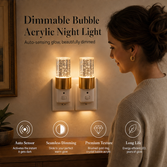 Gildglow – Auto Dusk-to-Dawn Sensor Crystal Bubble Night Light + 50% OFF features