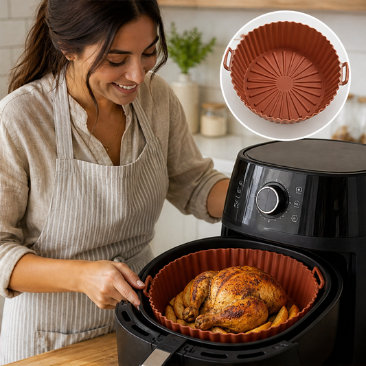 Crispwell – Non-Stick Ridged Base Reusable Silicone Air Fryer Liner + 50% OFF lifestyle