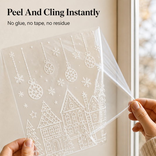 Glasswick – Static Cling Christmas Village Window Sticker Set + 50% OFF detail