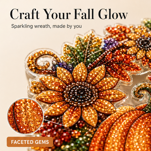 Harvestwick – Sparkling Faceted Gem Fall Pumpkin Wreath Kit + 50% OFF features
