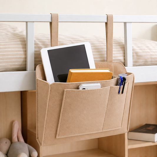 Nestwick – Hanging Bedside Storage Organiser with Felt Pockets + 50% OFF lifestyle