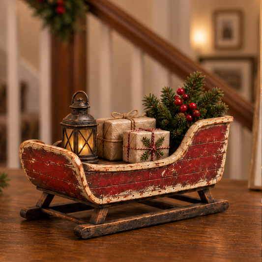 Winterholm – Vintage Hand-Painted Christmas Sleigh Table Decoration + 50% OFF lifestyle