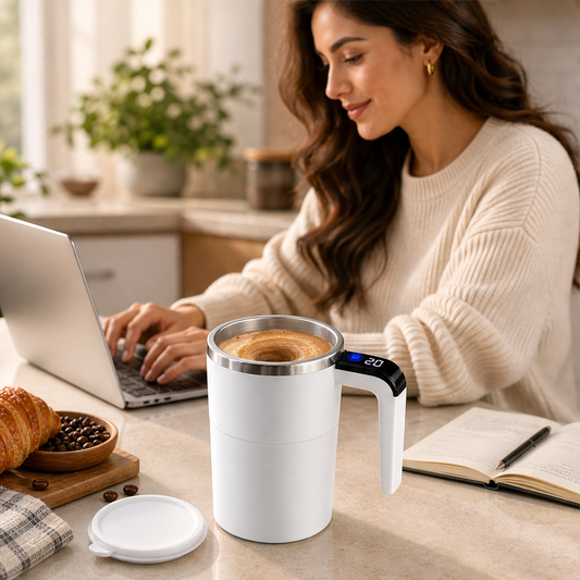 Swirlkin – Self-Stirring, Rechargeable Steel-Interior Mug + 50% OFF lifestyle