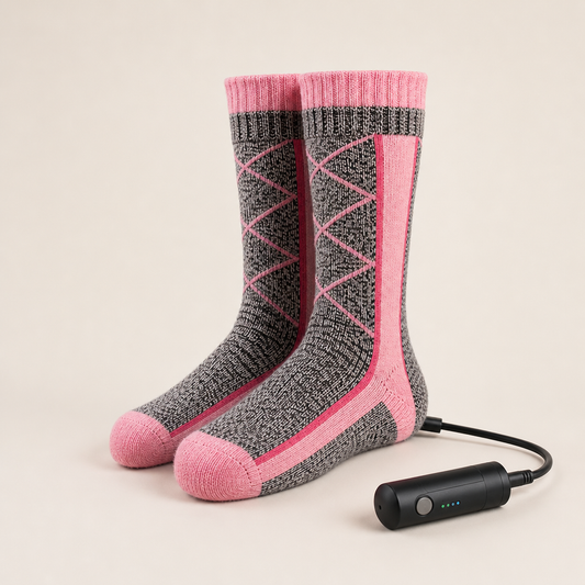 Hearthsole – Rechargeable Heated Socks with 3 Heat Levels & Sole Warmth + 50% OFF Pink