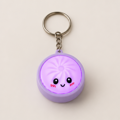 Bunwick – Touch-Sensing Glow Pressable Dumpling Fidget Keychain Lavender