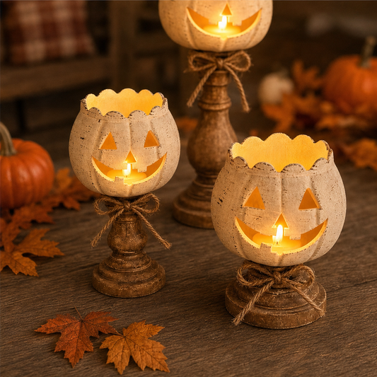 Faelantern – Handcrafted Jack-O-Lantern Pedestal Candle Holder + 50% OFF lifestyle