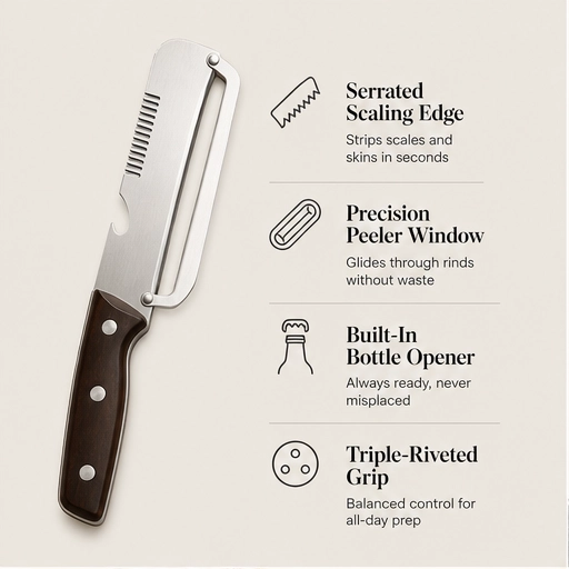 Rindforge – Heavy-Duty Stainless Steel 3-in-1 Hard Rind Peeler  + 50% OFF