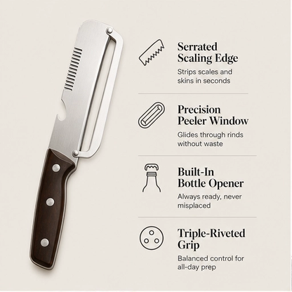 Rindforge – Heavy-Duty Stainless Steel 3-in-1 Hard Rind Peeler  + 50% OFF