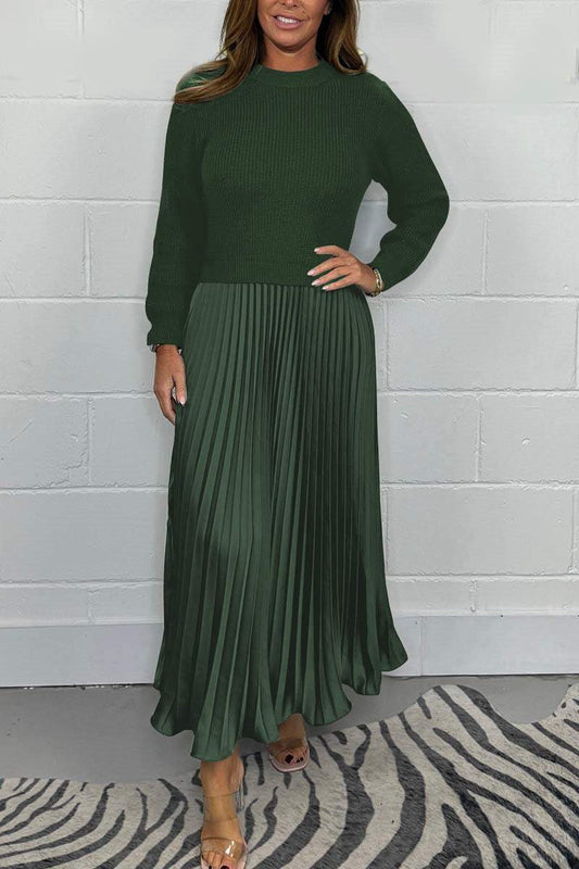 The PleatFlow Jumper Dress - Elegant Movement, Sweatshirt Comfort +50%OFF