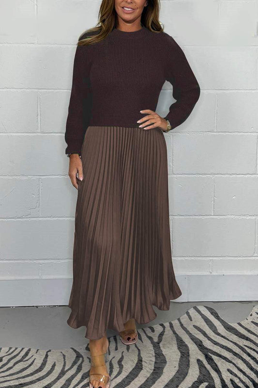 The PleatFlow Jumper Dress - Elegant Movement, Sweatshirt Comfort +50%OFF