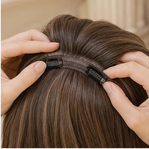 Wispelle – Seamless Clip-In Hair Topper with Wispy Bangs + 50% OFF
