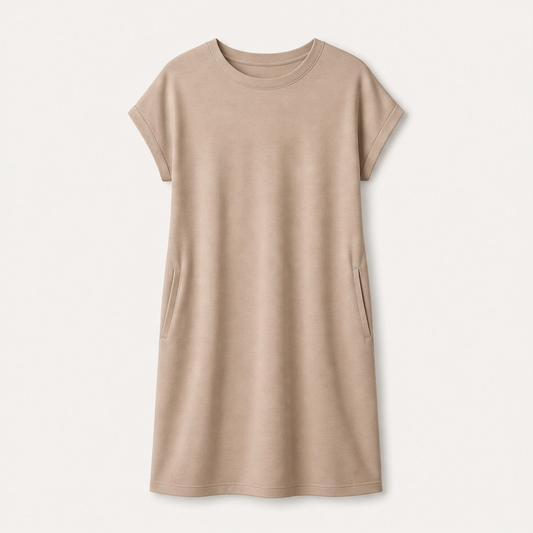 Solenne™ – Soft Breathable Midi T-Shirt Dress with Pockets + 50% OFF