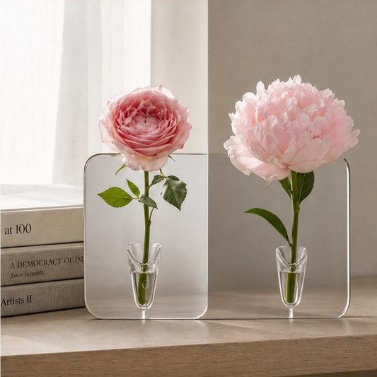 Stille™ – Shatter-Safe Clear Acrylic Nordic Flower Vase + 50% OFF