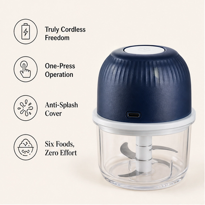 Prepwell – Cordless Rechargeable Mini Electric Food Processor + 50% OFF