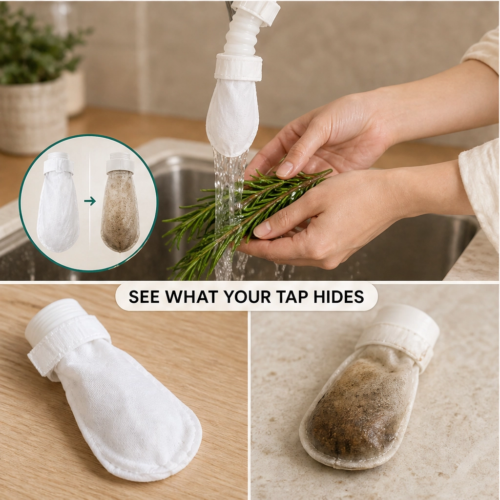 Clarivo – Slip-On Faucet Filter for Rust & Sediment, No-Tool Install (50 Pack + 10 Straps) + 50% OFF
