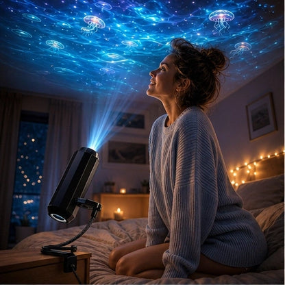 Duskveil – HD Galaxy & Ocean Projector Night Light with Swappable Films + 50% OFF