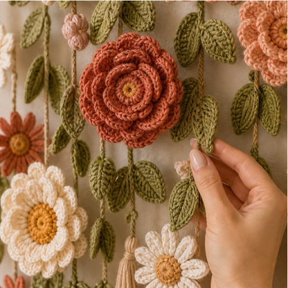 Willowmere – Handmade Crochet Flower Wall Hanging with Driftwood Branch + 50% OFF