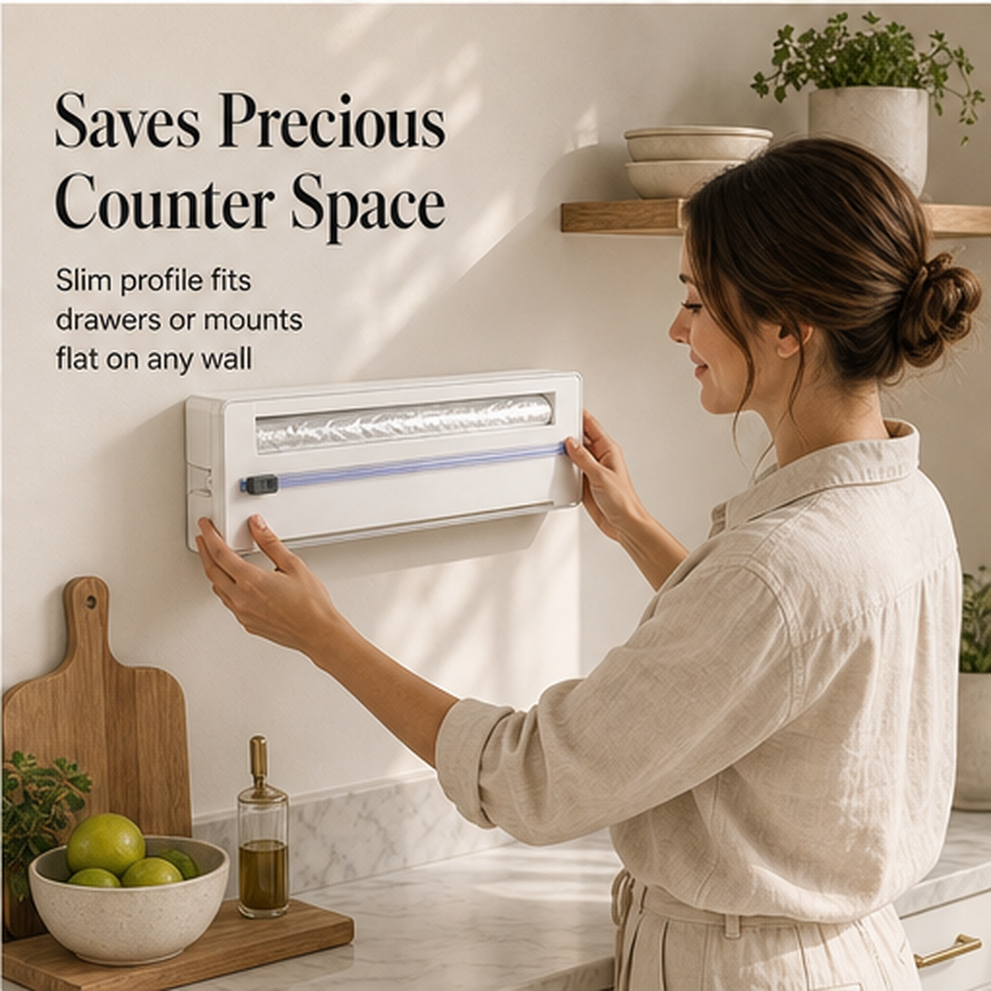 Galley – 2-in-1 Foil & Cling Wrap Dispenser with Built-In Slide Cutter + 50% OFF