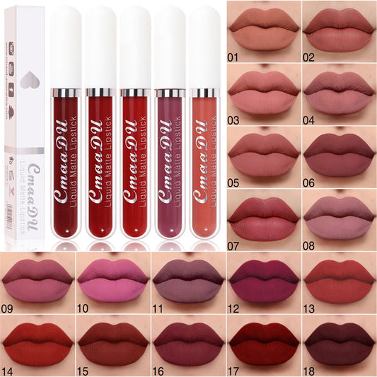 The AuraVelvet Liquid Lipstick Set — 18 Colors of Waterproof Matte Perfection + 50% OFF