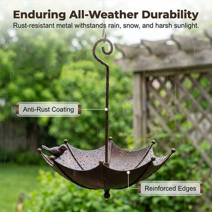 Wrenholm™ – Vintage Umbrella Bronze Bird Feeder & Bath +50% OFF