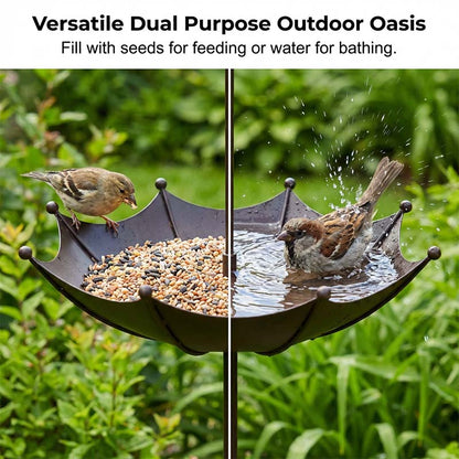 Wrenholm™ – Vintage Umbrella Bronze Bird Feeder & Bath +50% OFF