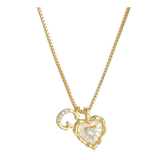 Pavelle – Micro-Pavé Initial & Heart Charm Titanium Steel Necklace - Buy 1 + 1 FREE